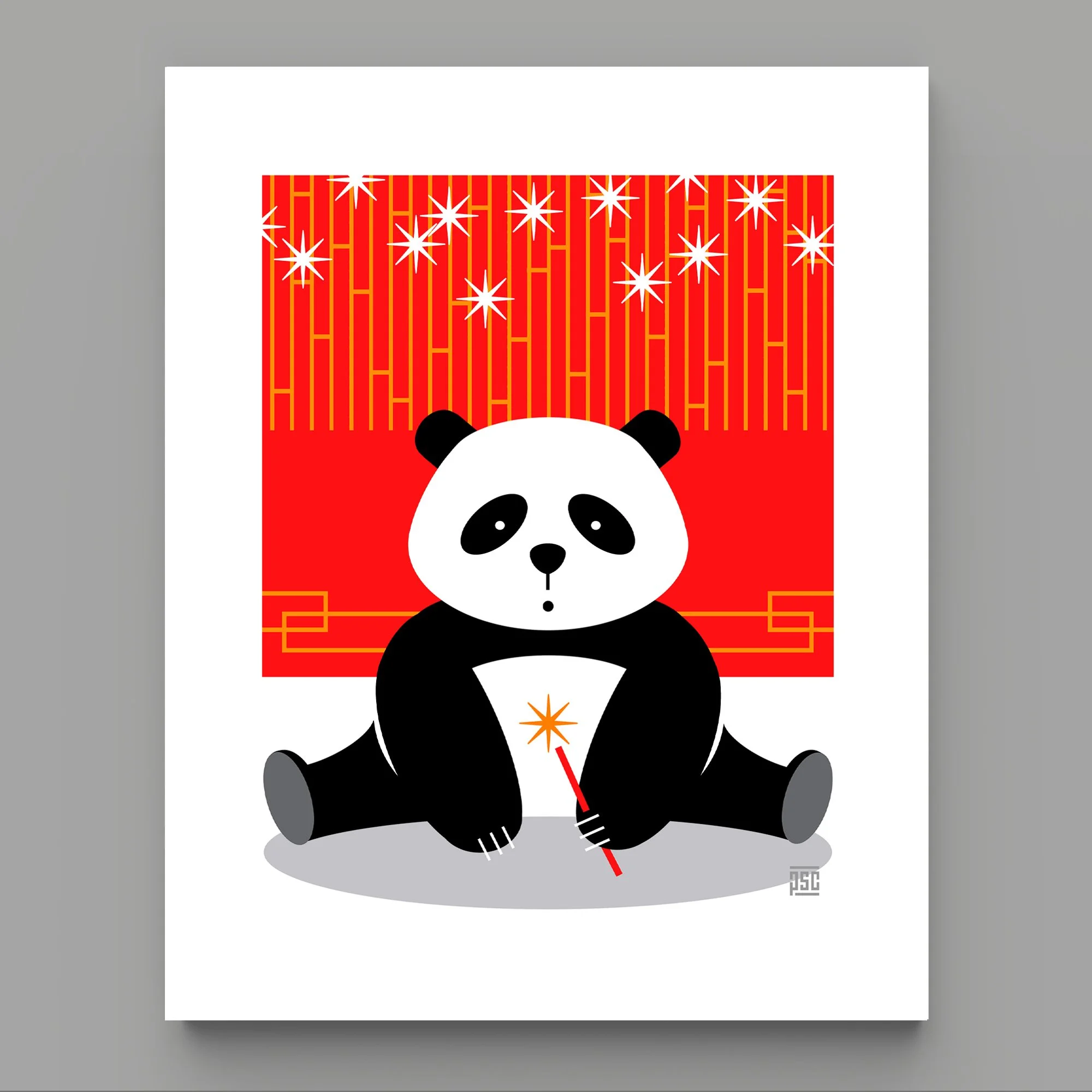 New Year Panda Art Print