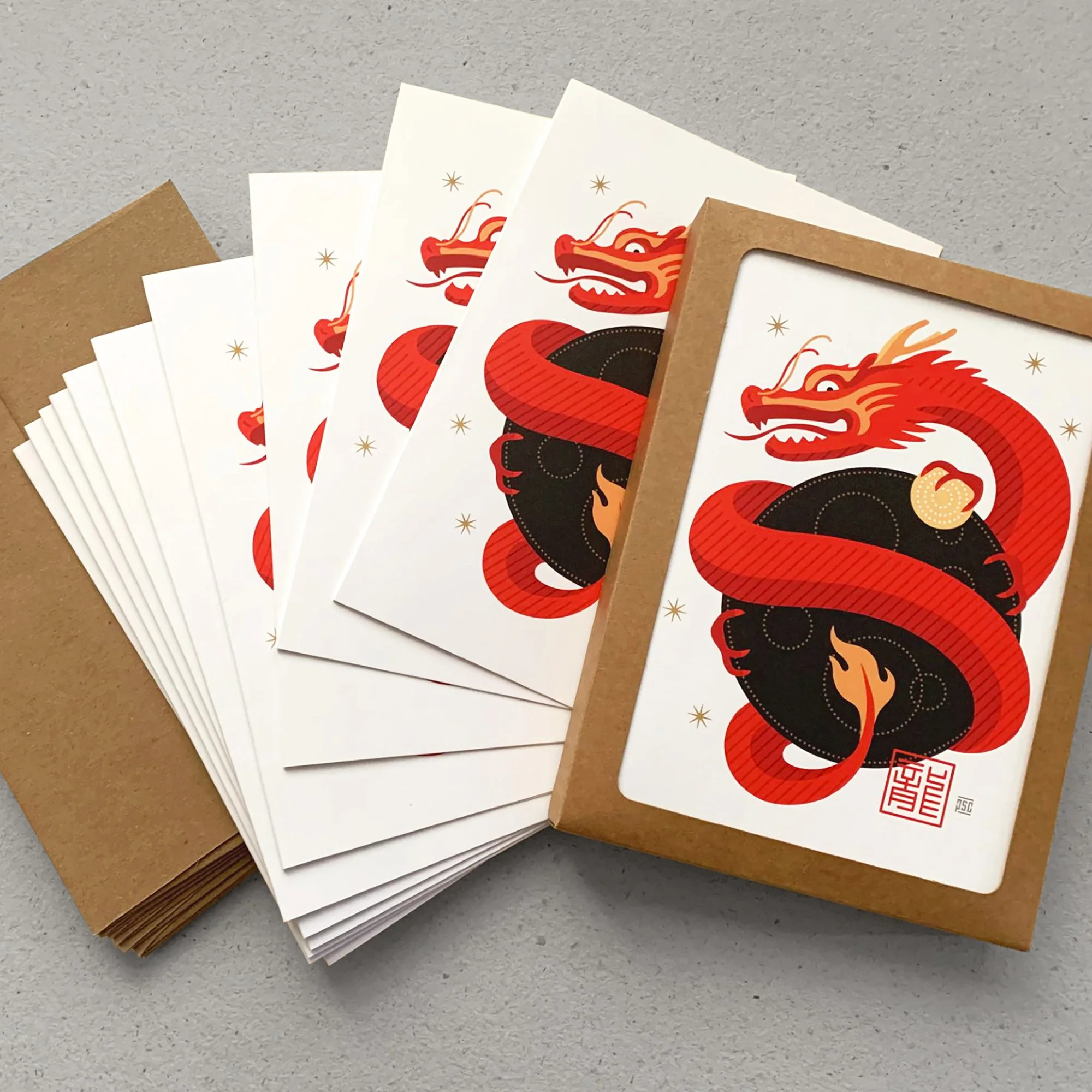 YEAR OF THE DRAGON NOTE CARDS | Click on image to learn more at ETSY.COM