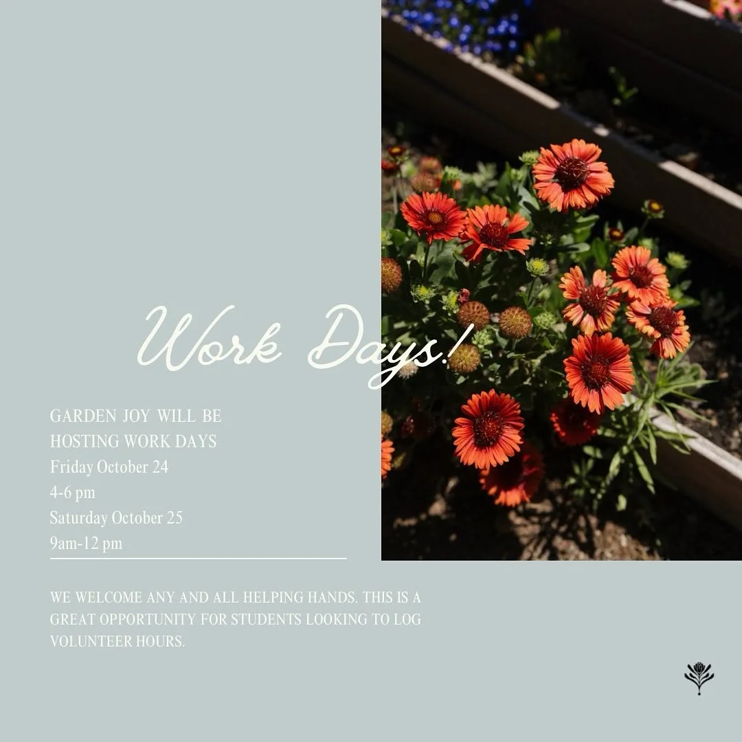 📣New!! We&rsquo;ve added more opportunities this month to get in those service hours for students, or for anyone who would like to come enjoy the garden and help out. No experience necessary, so bring your kiddos or grab a friend and come garden wit