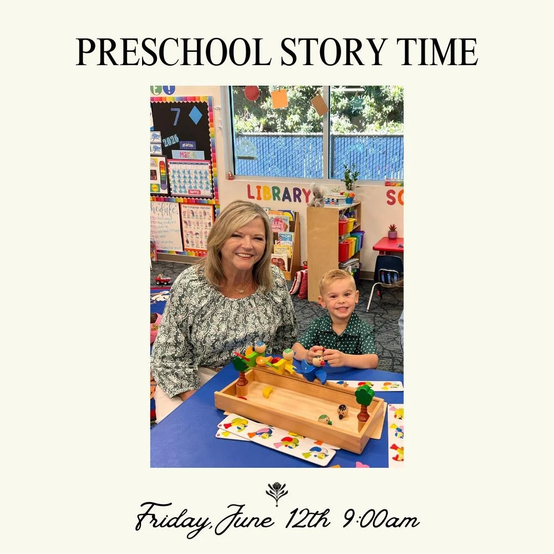 📚🌿 STORY TIME JUST GOT EXTRA SPECIAL 🌿📚

Join us Friday, June 12th at 9:00 AM for Preschool Story Time in the garden with a very special guest reader  local preschool director Elly Rampoldi 💛

With more than 40 years of experience teaching and n