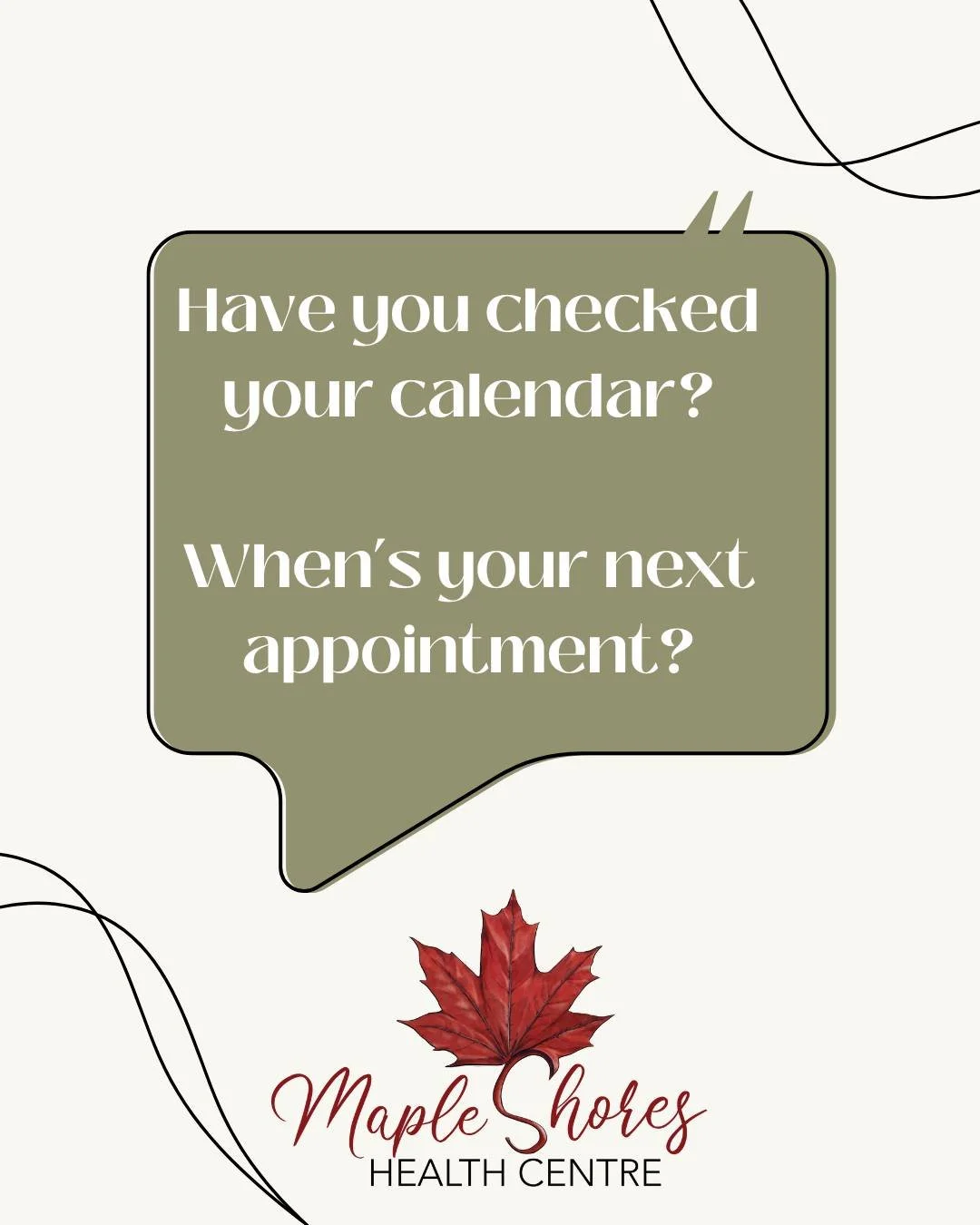 🌿 Plan Ahead for Your Health Appointments

As the holidays approach, it&rsquo;s a great time to double-check your upcoming appointments and make sure your schedule is set! ✨

Our team will always review your future visits before you leave, but we en