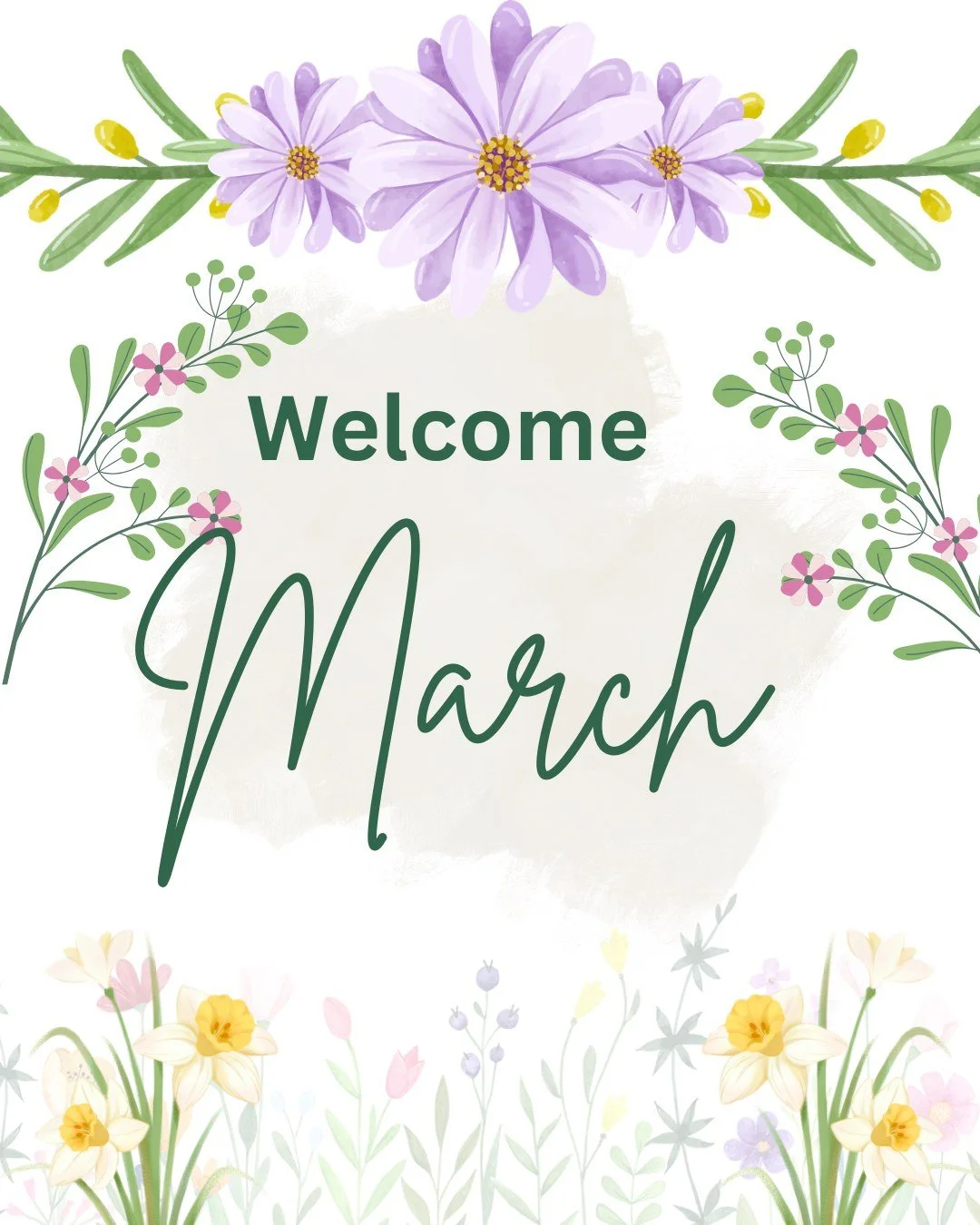 Welcome, March! 🌷☀️

Longer days, a little more sunshine, and that fresh-start feeling are finally here. Things to look forward to this month:
✨ The time change and brighter evenings
🌼 The first signs of spring
📚 March Break adventures
🍀 St. Patr