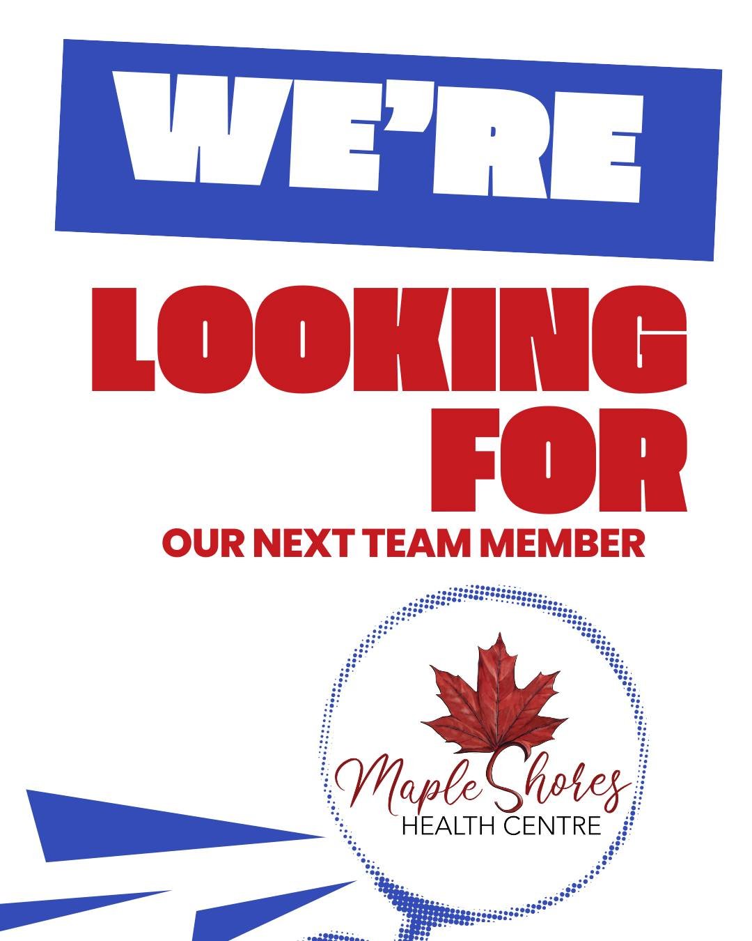 Health Practitioner Opportunity (Part-Time or Full-Time)

Are you looking to join a collaborative, multidisciplinary team that is passionate about exceptional client care?

Maple Shores Health Centre is currently seeking a dedicated healthcare practi