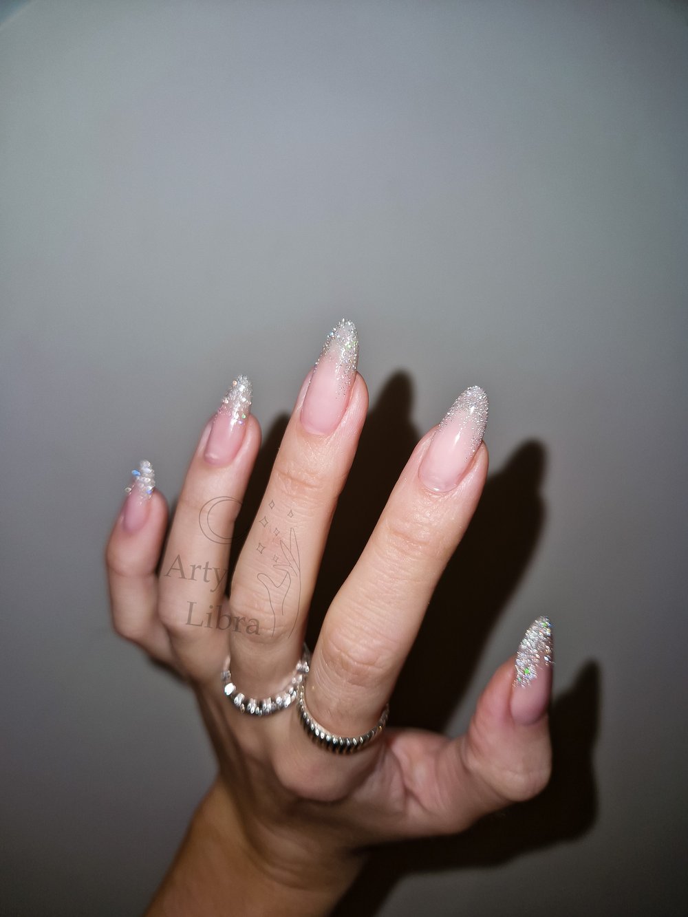 Pink Gradient French Tips Press On False Nails — Arty Libra