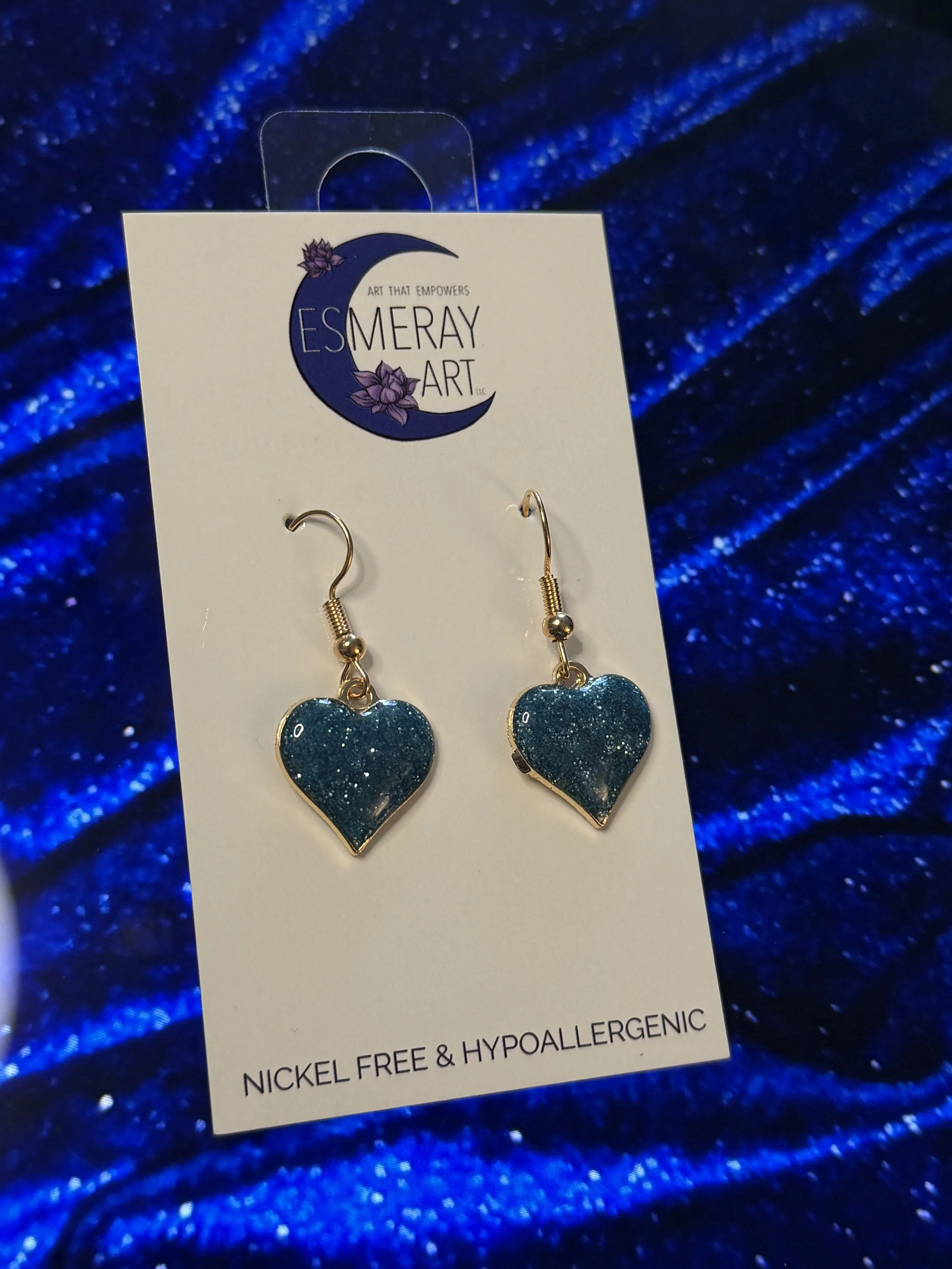 Light Blue Gold Hearts