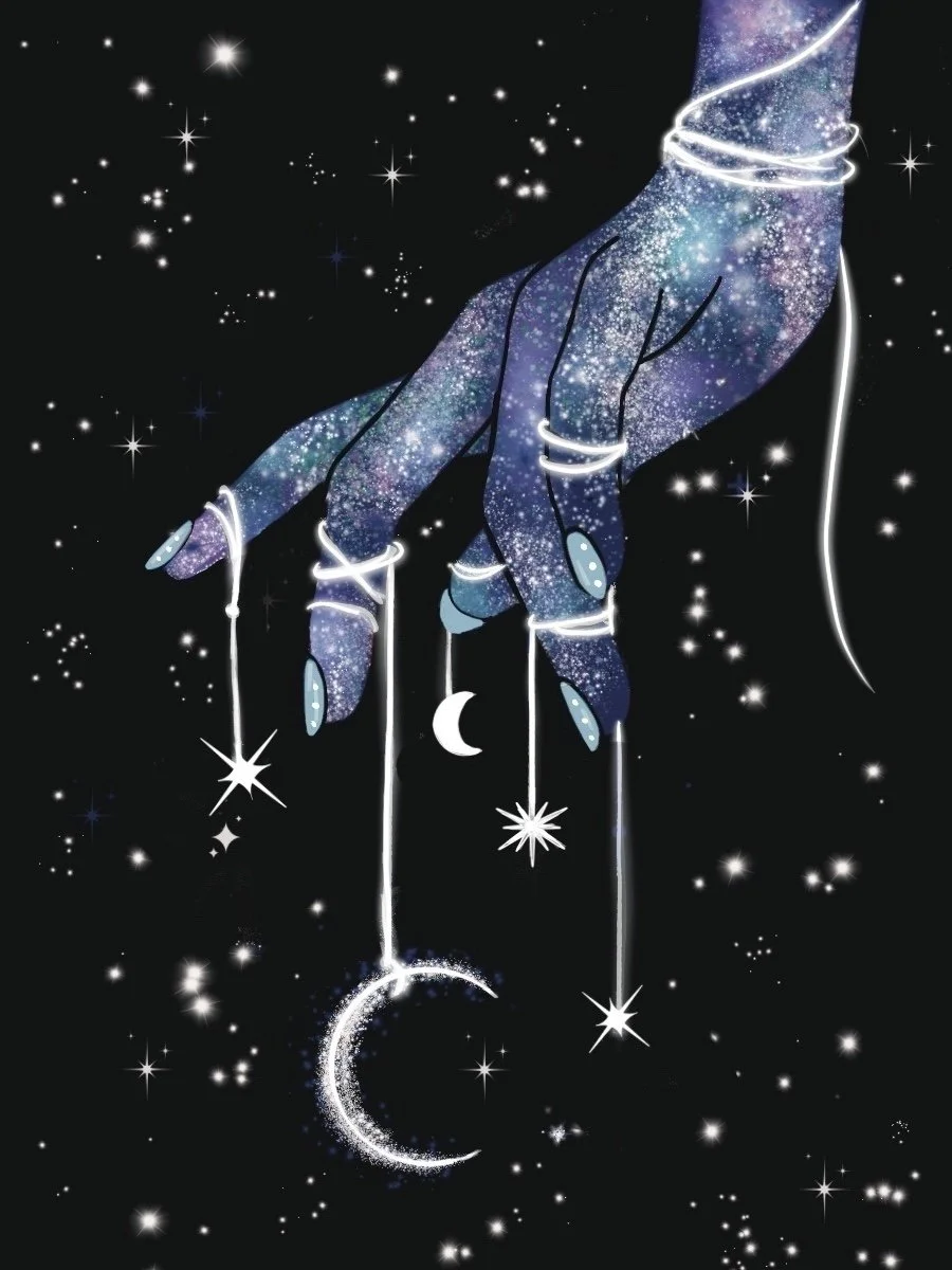 Galaxy hand Art