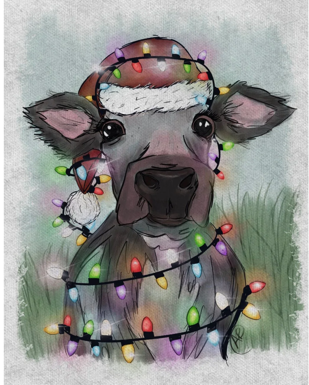Holiday Cow Art