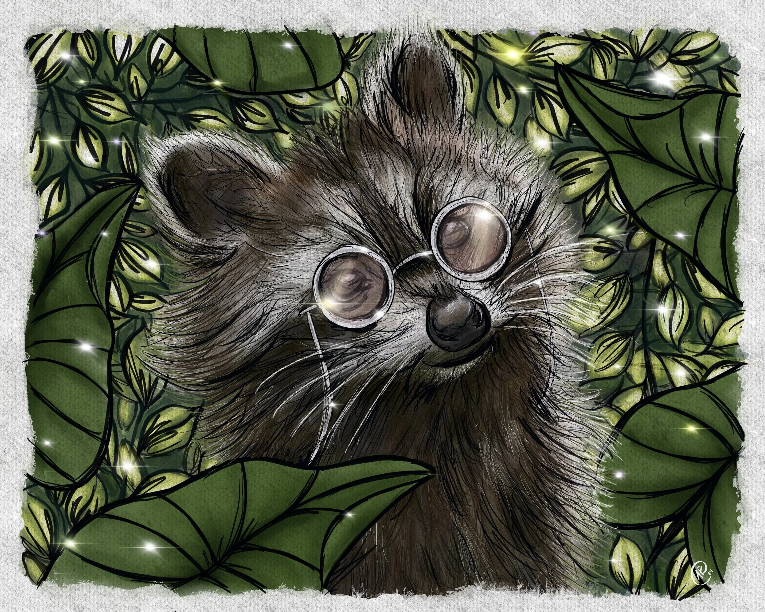 Daphne Raccoon Art