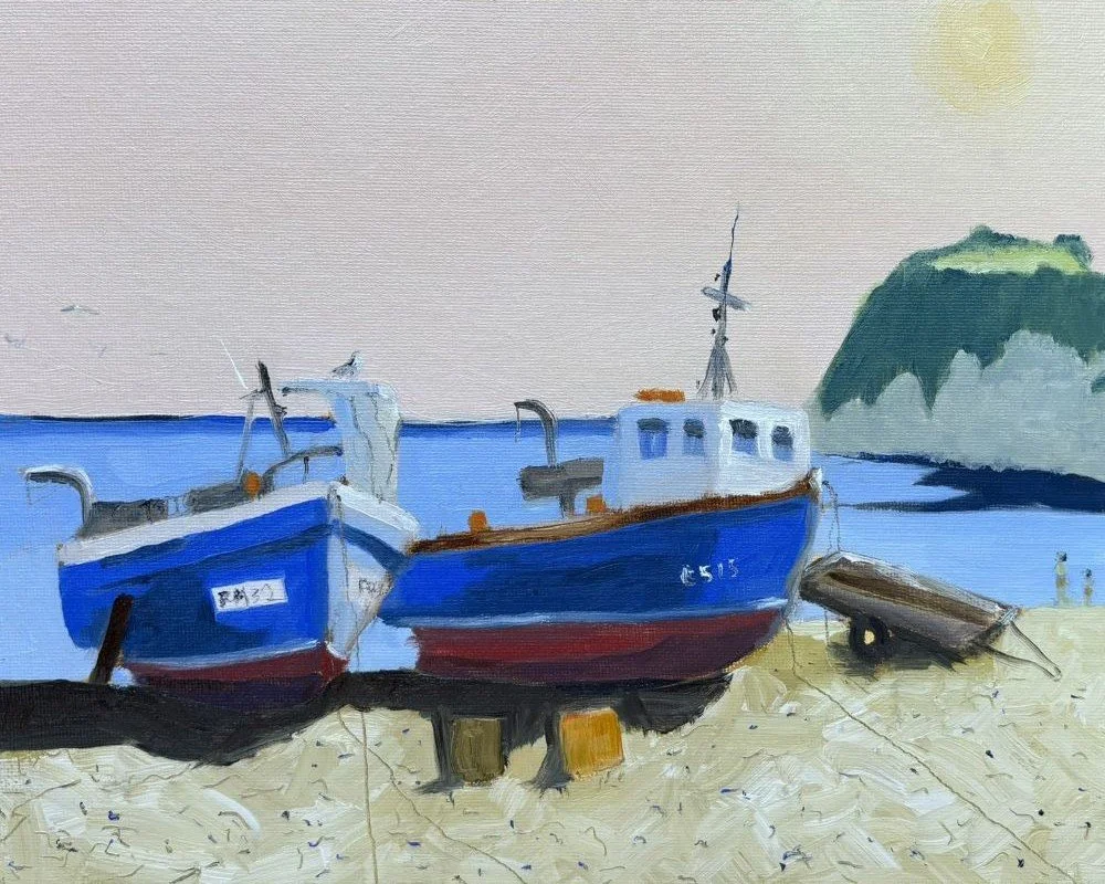 #1272 Fishing Boats Beer Beach