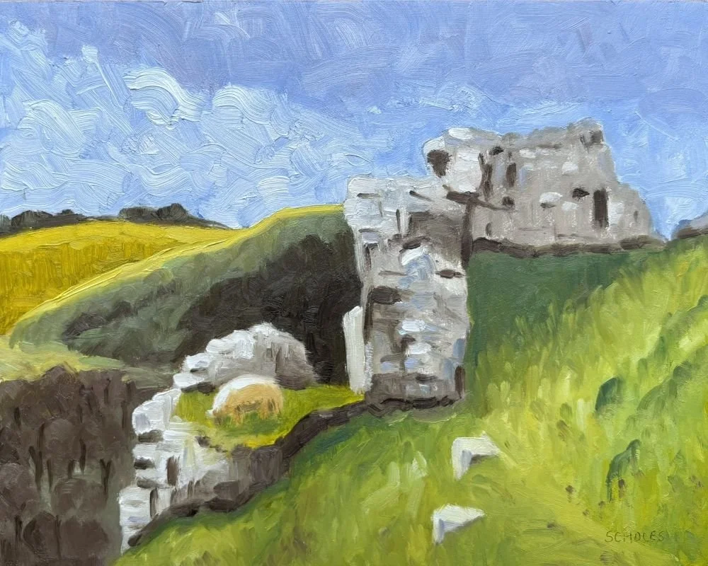 #1295 Grazing on the Edge, Corfe Castle