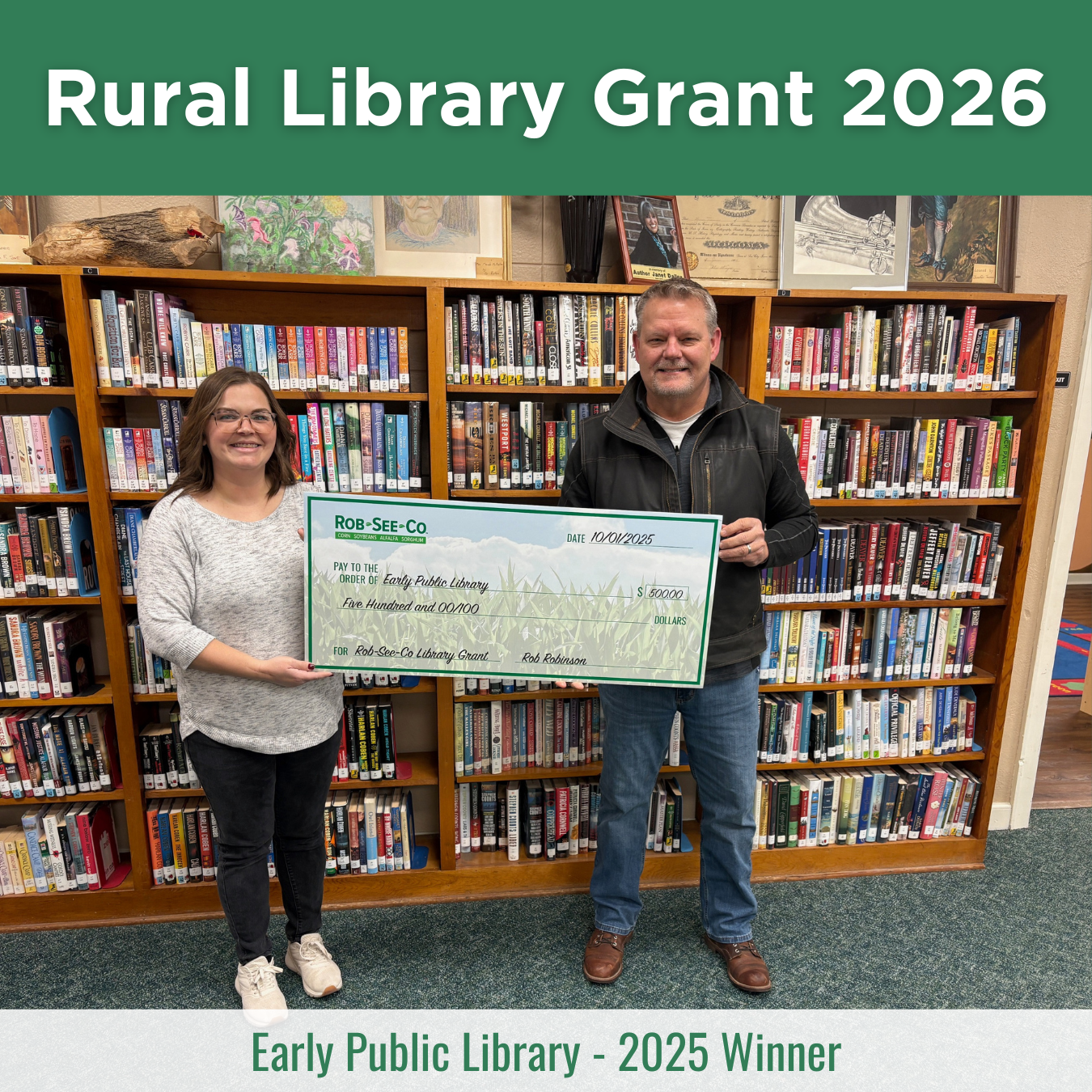 Rob-See-Co Announces 2026 Rural Library Grants