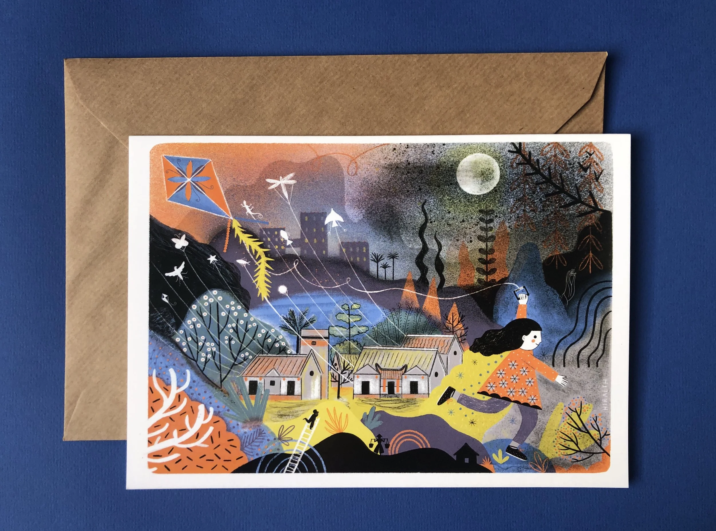 "HIGH ABOVE THE HAKKA HOUSES" GREETINGS CARD