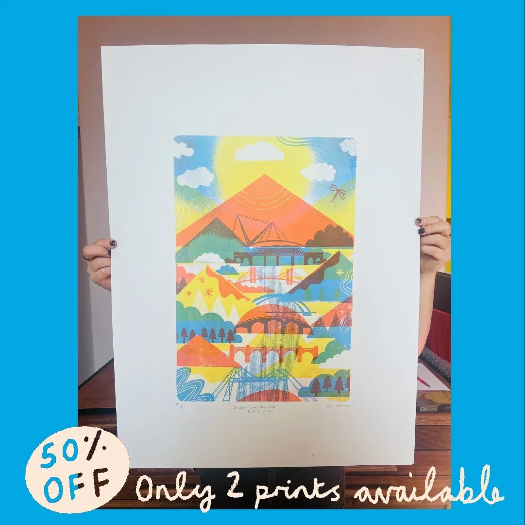 IMPERFECT PRINT: 'Bridges Over the Usk' Screen Print