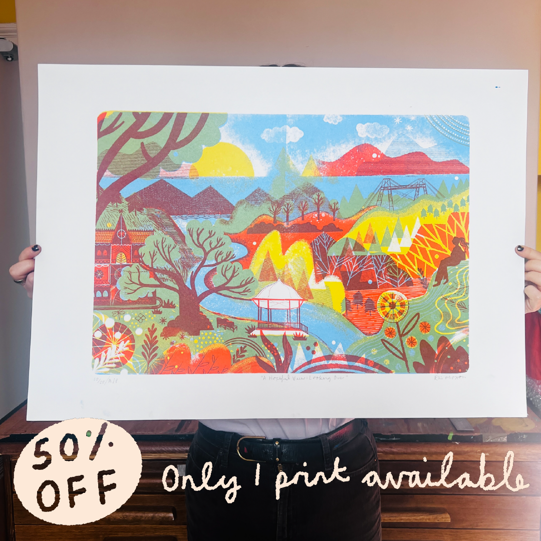 Imperfect Print: "A Hopeful View: Looking Over" Screen Print