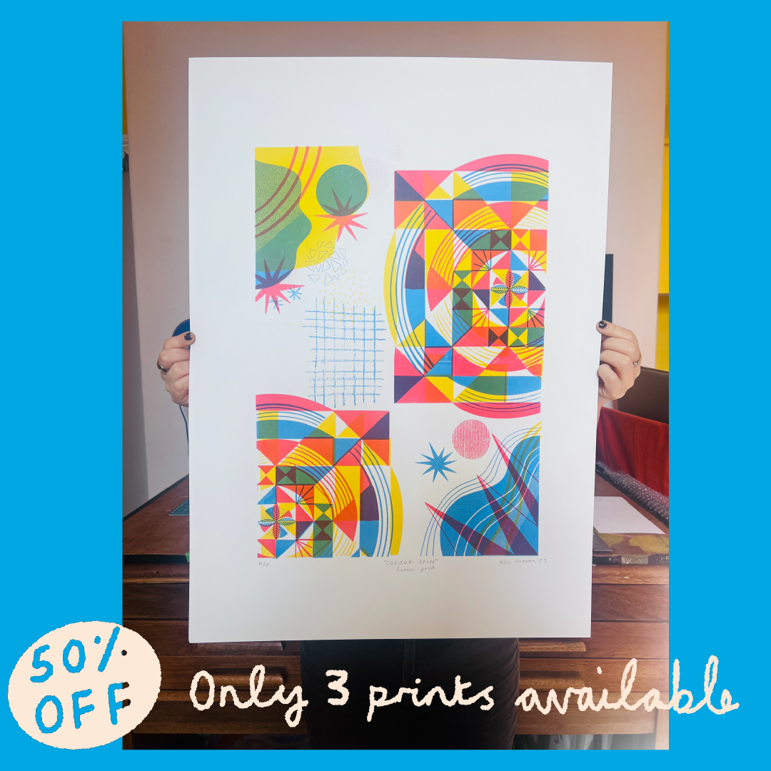IMPERFECT PRINT: 'Colour Spin' Screen Print