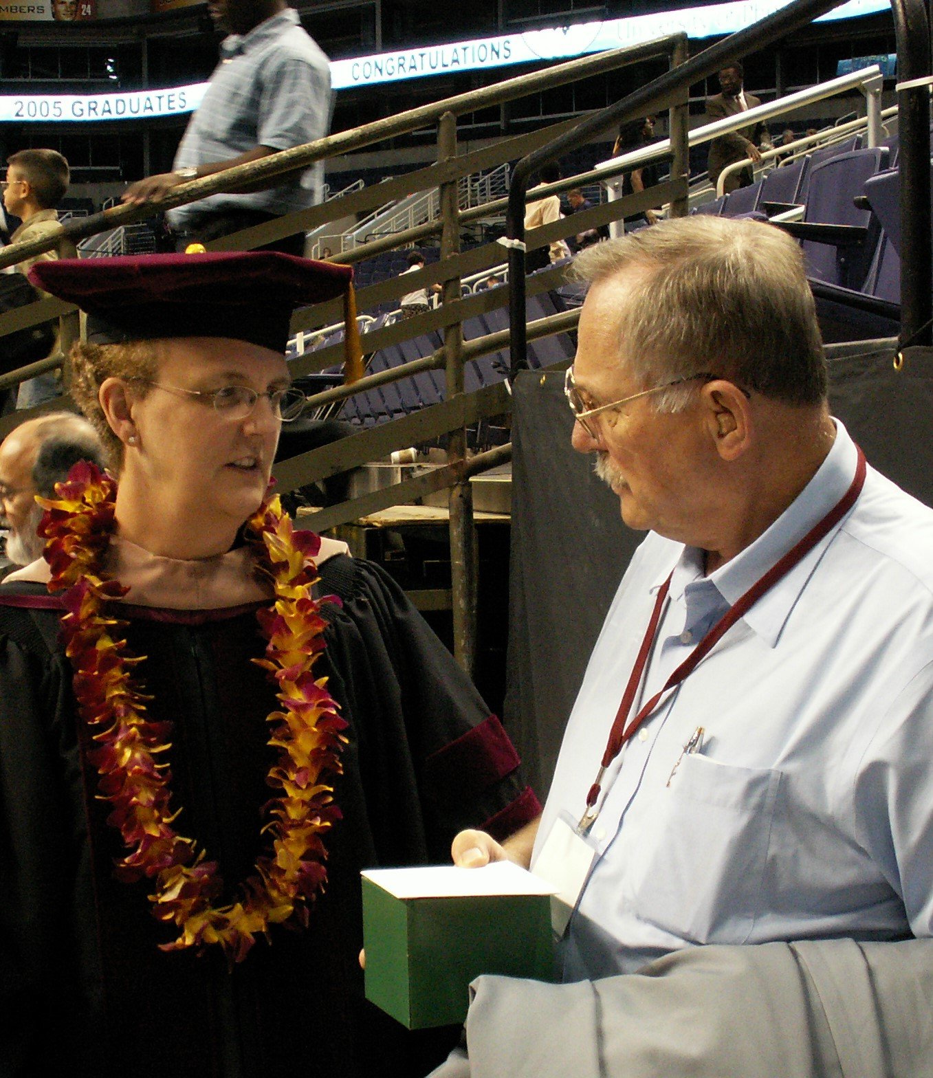 Newly minted Doctor of Management, with advisor, 2005.JPG
