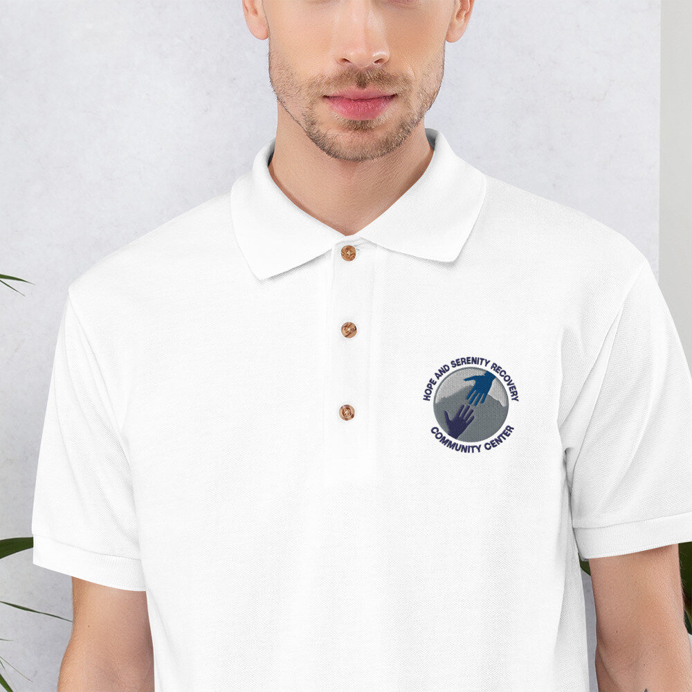 Volharding Ambitieus logboek Embroidered Polo Shirt — Hope and Serenity Recovery Community Center