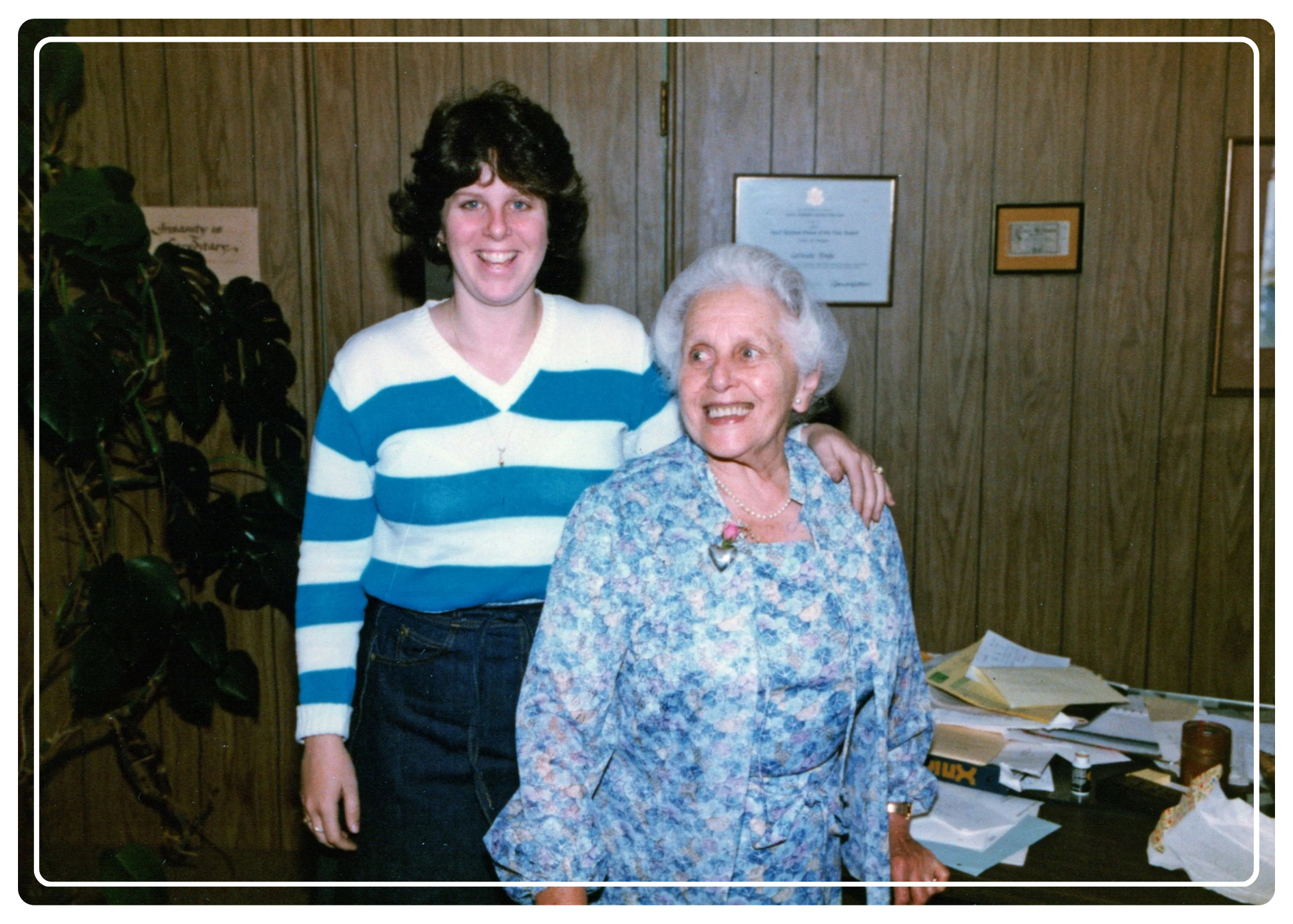 Sally (left) with her grandmother Marie (right)