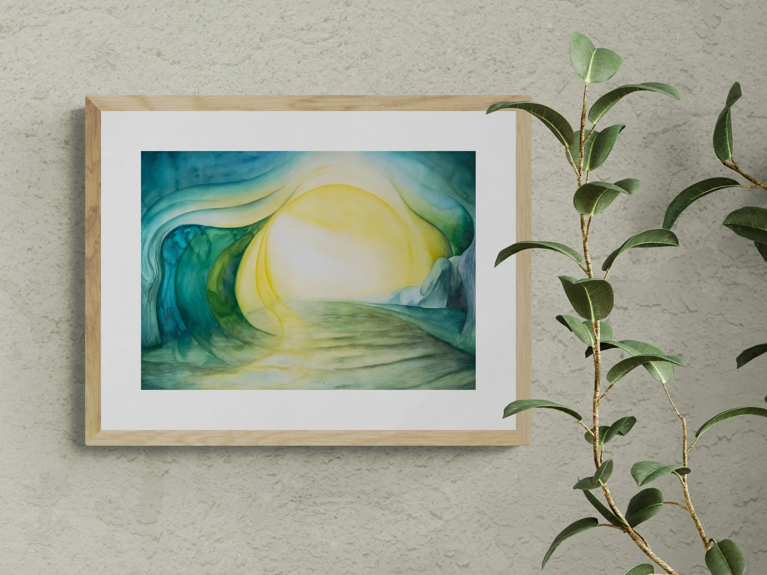 Sarah E Shaw Abstract Forest Watercolour Fine Art Print