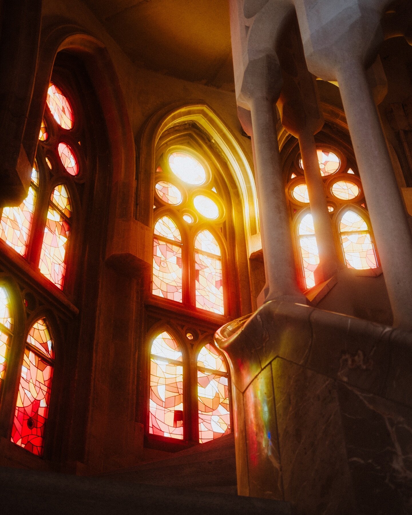 La Sagrada Familia in Spain is hard to explain and an architectural masterpiece. Even though it&rsquo;s filled with the hum of tourists the light in that church is amazing.