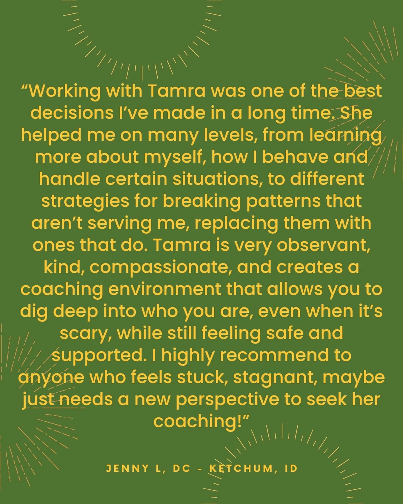 Working with Jenny was such an inspiration to me as a new coach. She was one of my first clients, when I stepped out on my own to form my own coaching practice. Jenny took a leap when enrolling with me, and I think we both grew beautifully through th