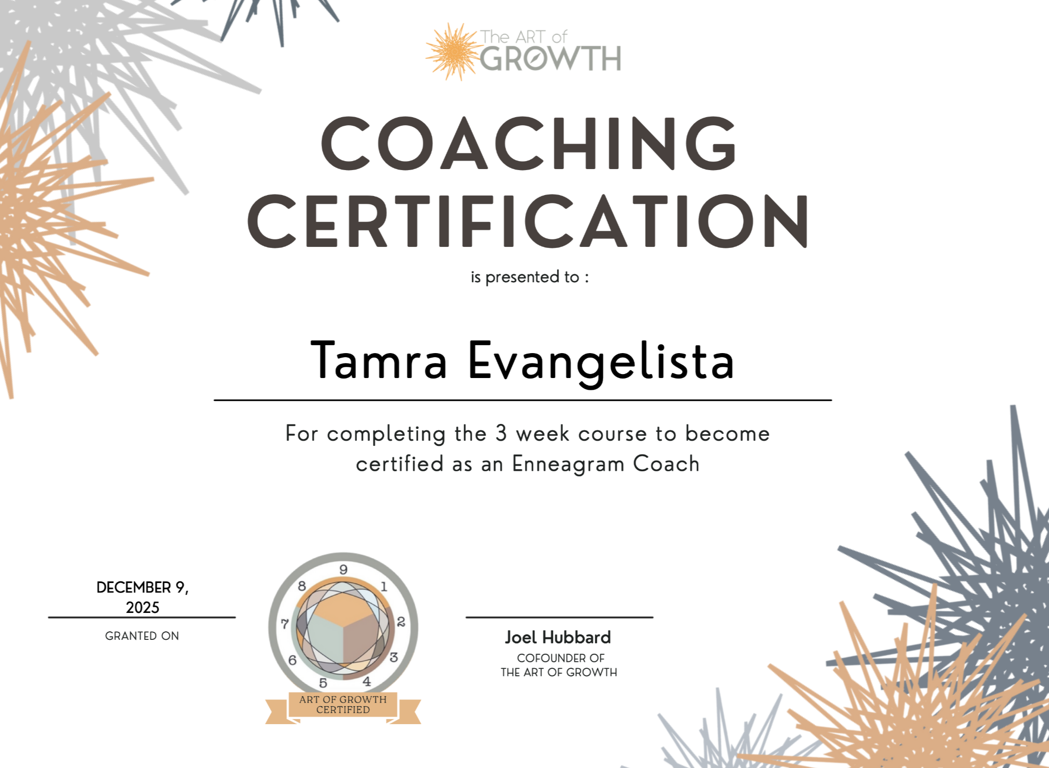 Enneagram Coaching Certification (from The Art of Growth)