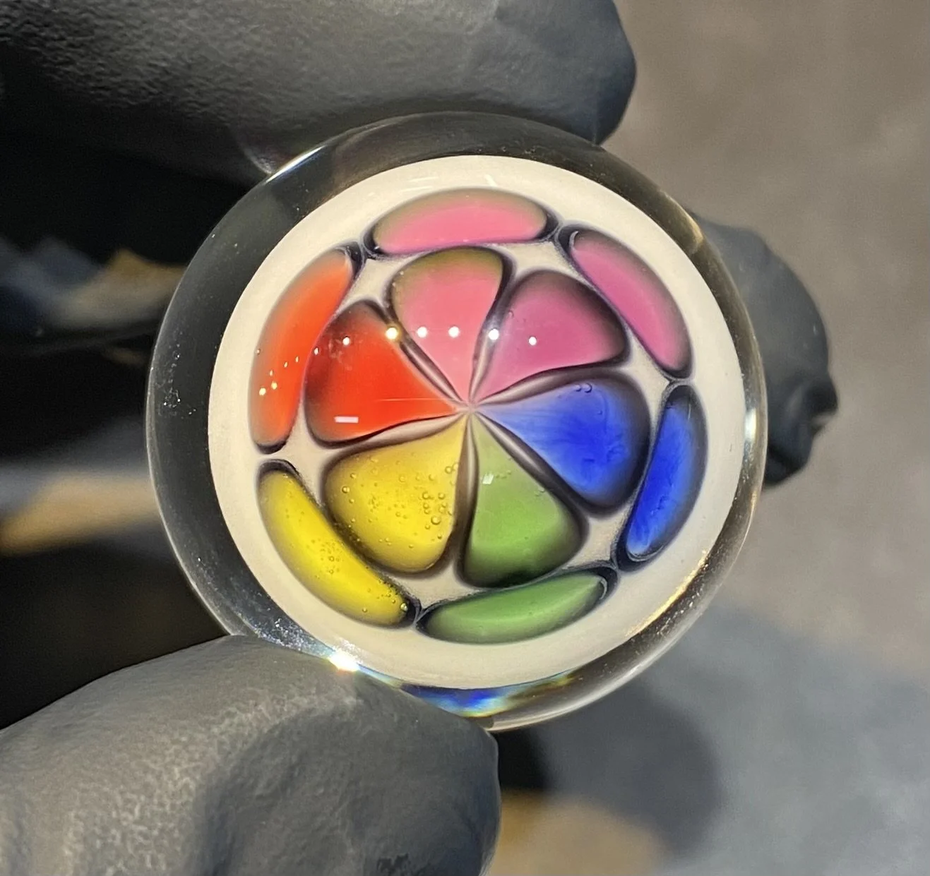 FUCK THIS SHIT / RAINBOW DOTS 27mm Marble