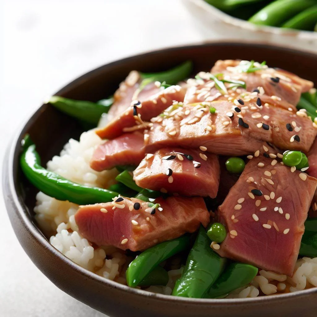 StirFried Tuna and Snow Peas with Ginger and Soy Sauce An Easy and