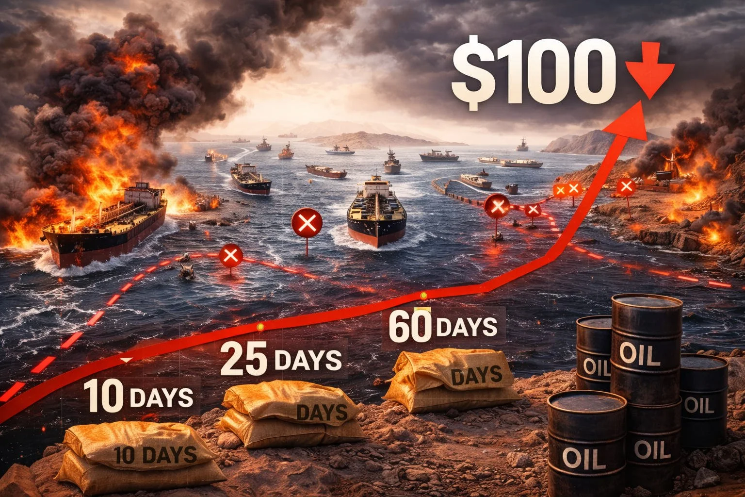 How Long Would a Hormuz Disruption Need to Last to Push Oil Above $100?