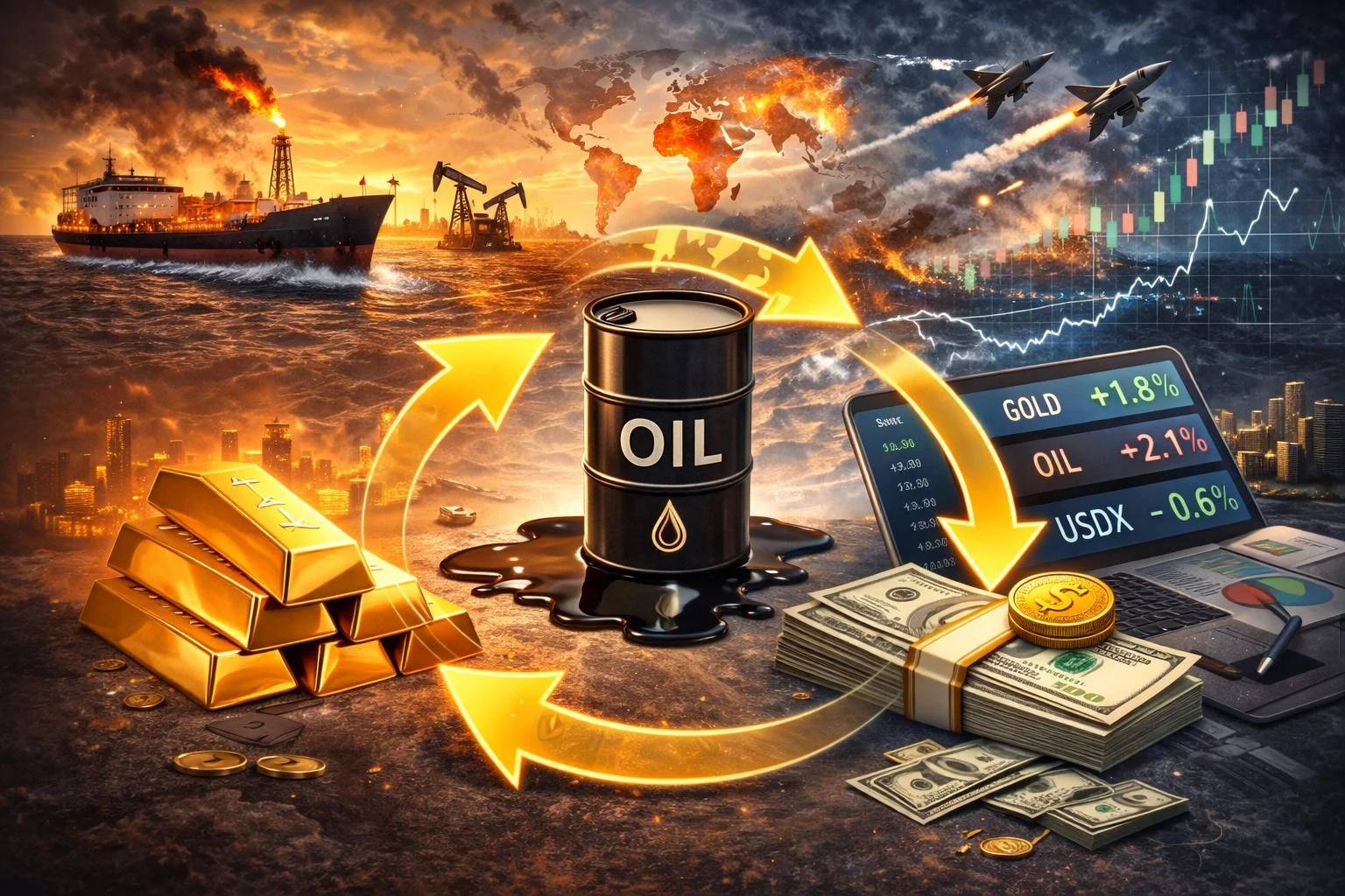 Gold, Oil, and the Dollar: Why “Safe Haven” Trades Move Together