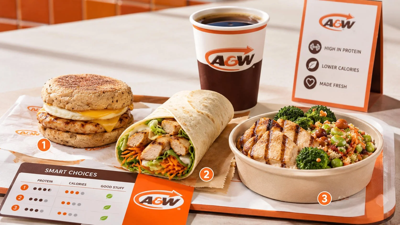 A&amp;W Canada High-Protein Low-Calorie Menu Guide