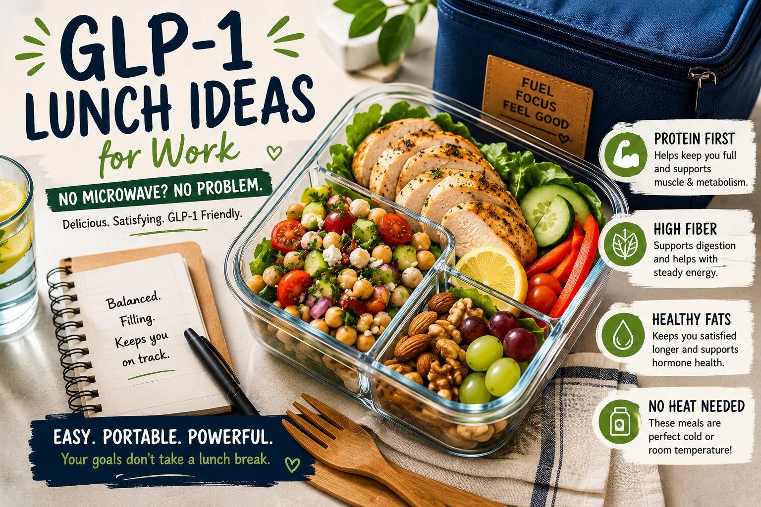 GLP-1 Lunch Ideas for Work When You Have No Microwave