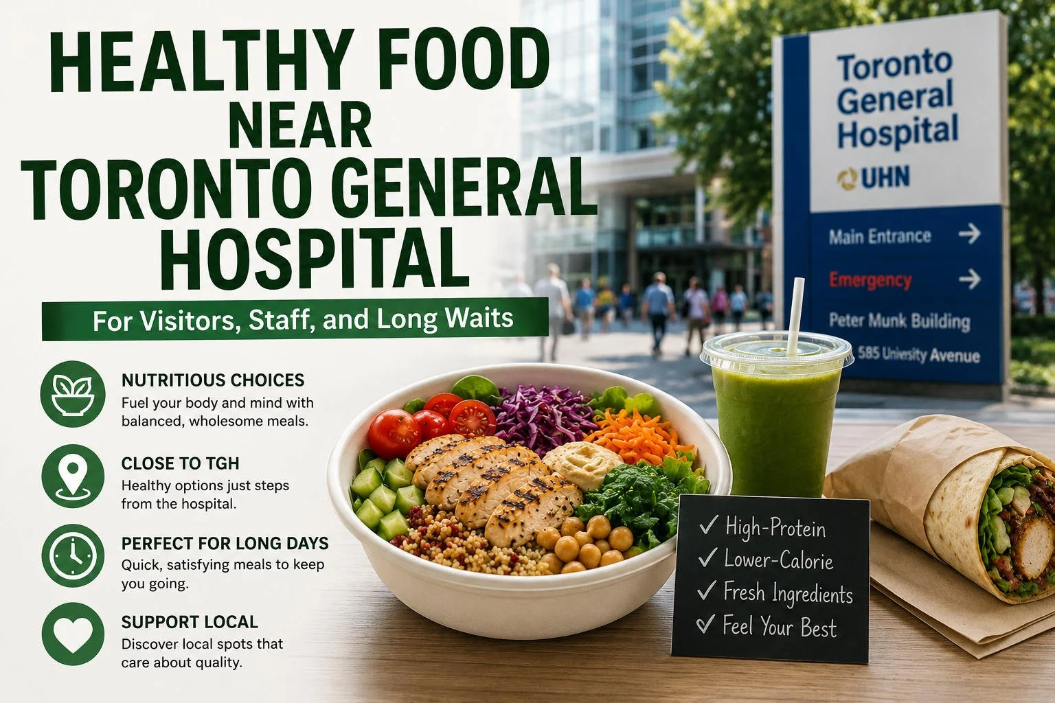 Healthy Food Near Toronto General Hospital for Visitors, Staff, and Long Waits