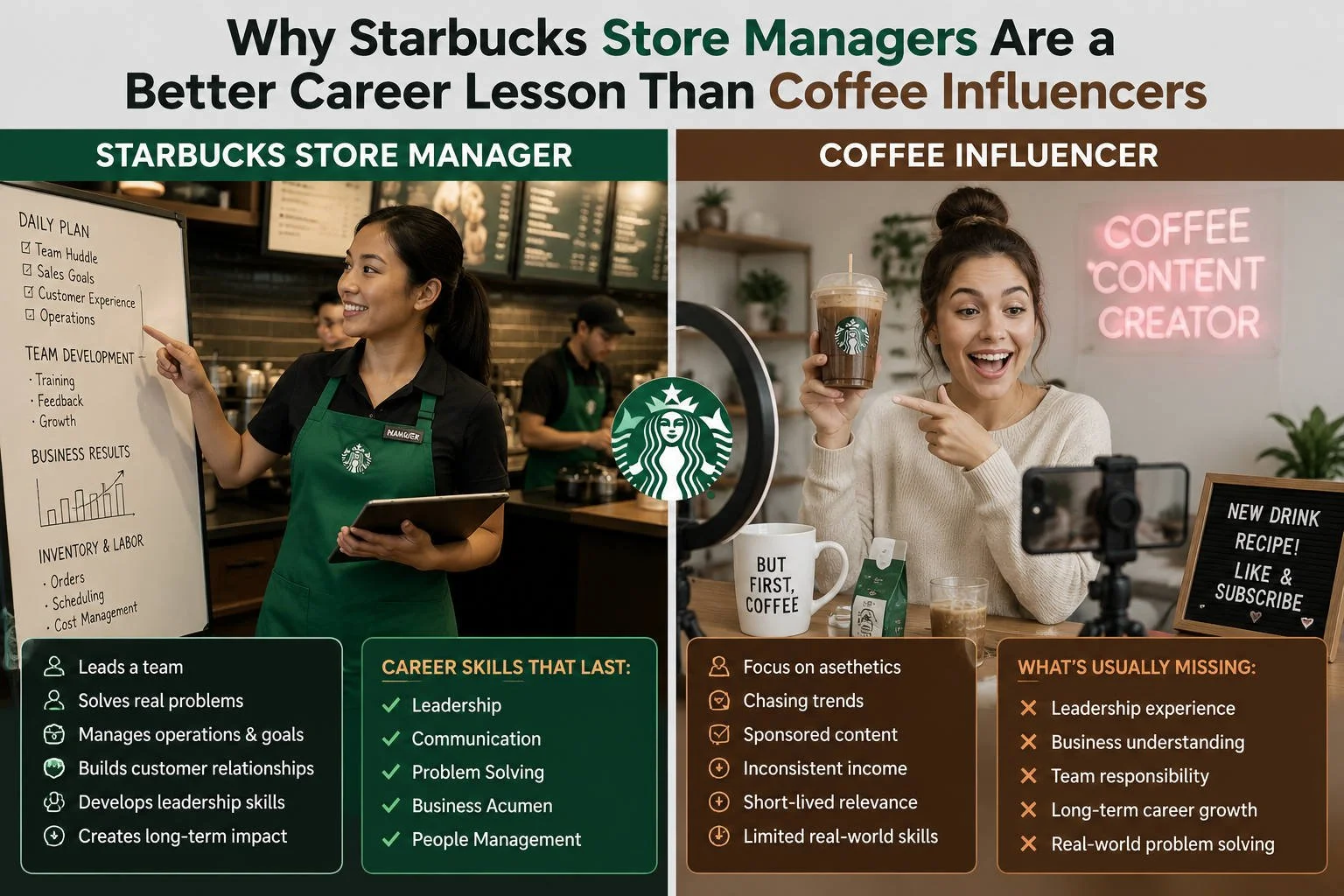 Why Starbucks Store Managers Are a Better Career Lesson Than Coffee Influencers
