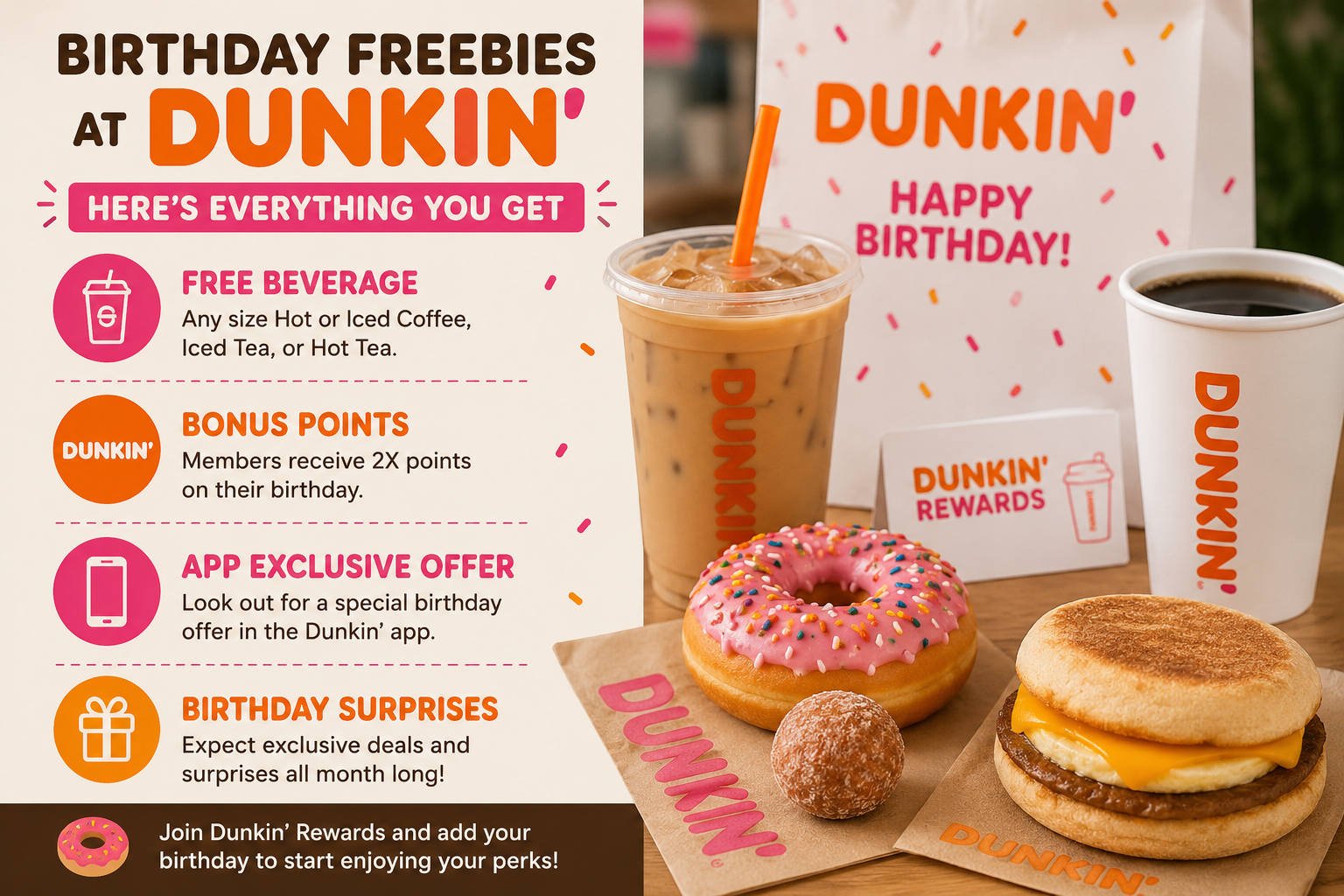 Birthday Freebies at Dunkin’ – Here’s Everything You Get