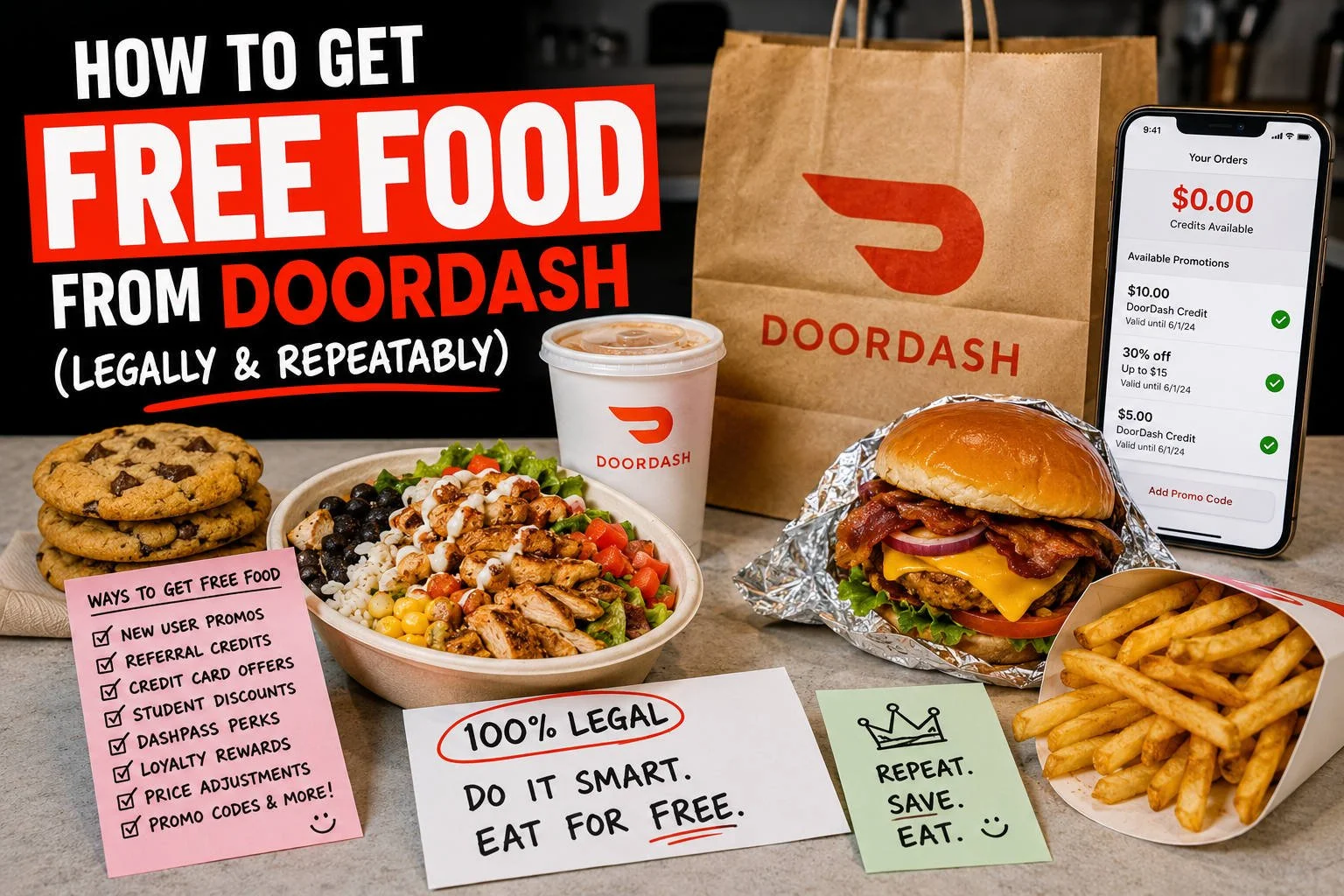 How to Get Free Food From DoorDash (Legally and Repeatably)
