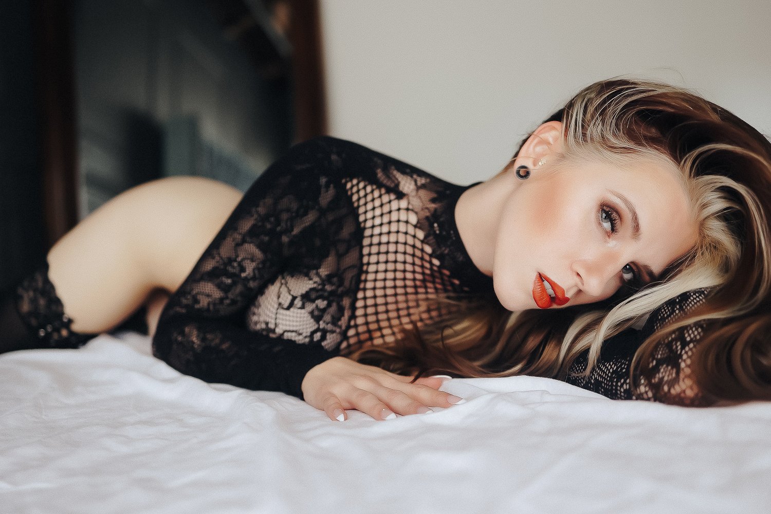 boudoir photograph laying on stomach