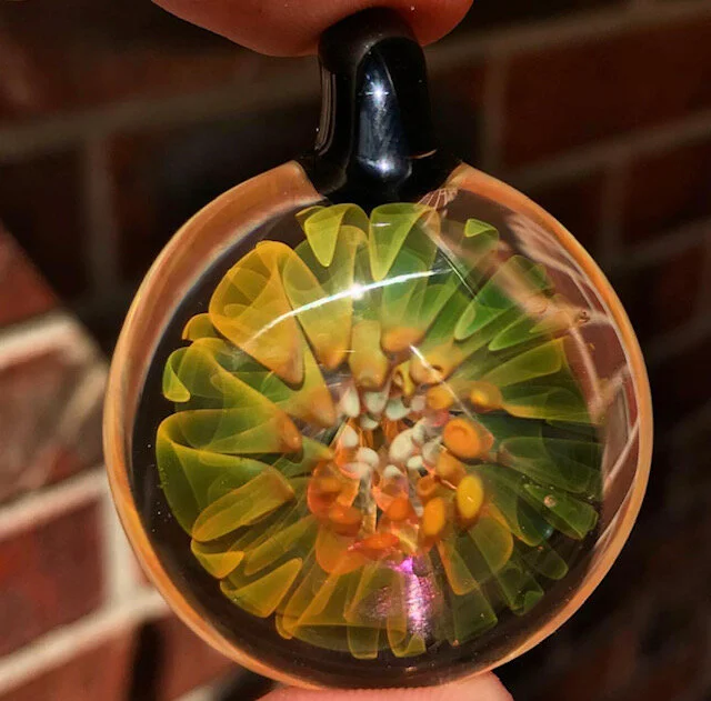 Gold and Silver Fume Implosion Pendant