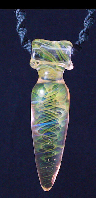 Fumed Latticino Pendant