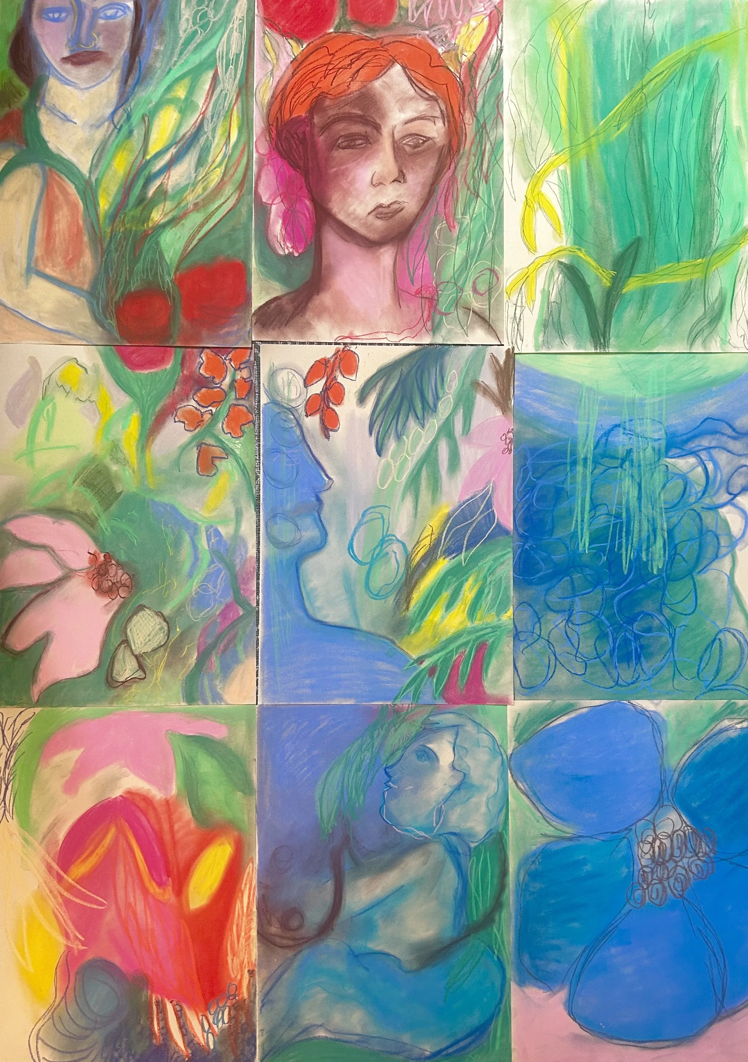 Pastel sketches - In the garden ER .jpg