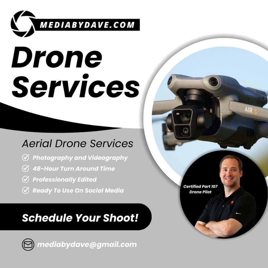 Packages starting as low as $150*!
If your a small business, real estate agent, or local influencer in the Chicagoland area, look no further! I am Dave your new Drone Guy 🛸 

🗓 Schedule a shoot today!

📧 Email me at mediabydave@gmail.com

Have a q