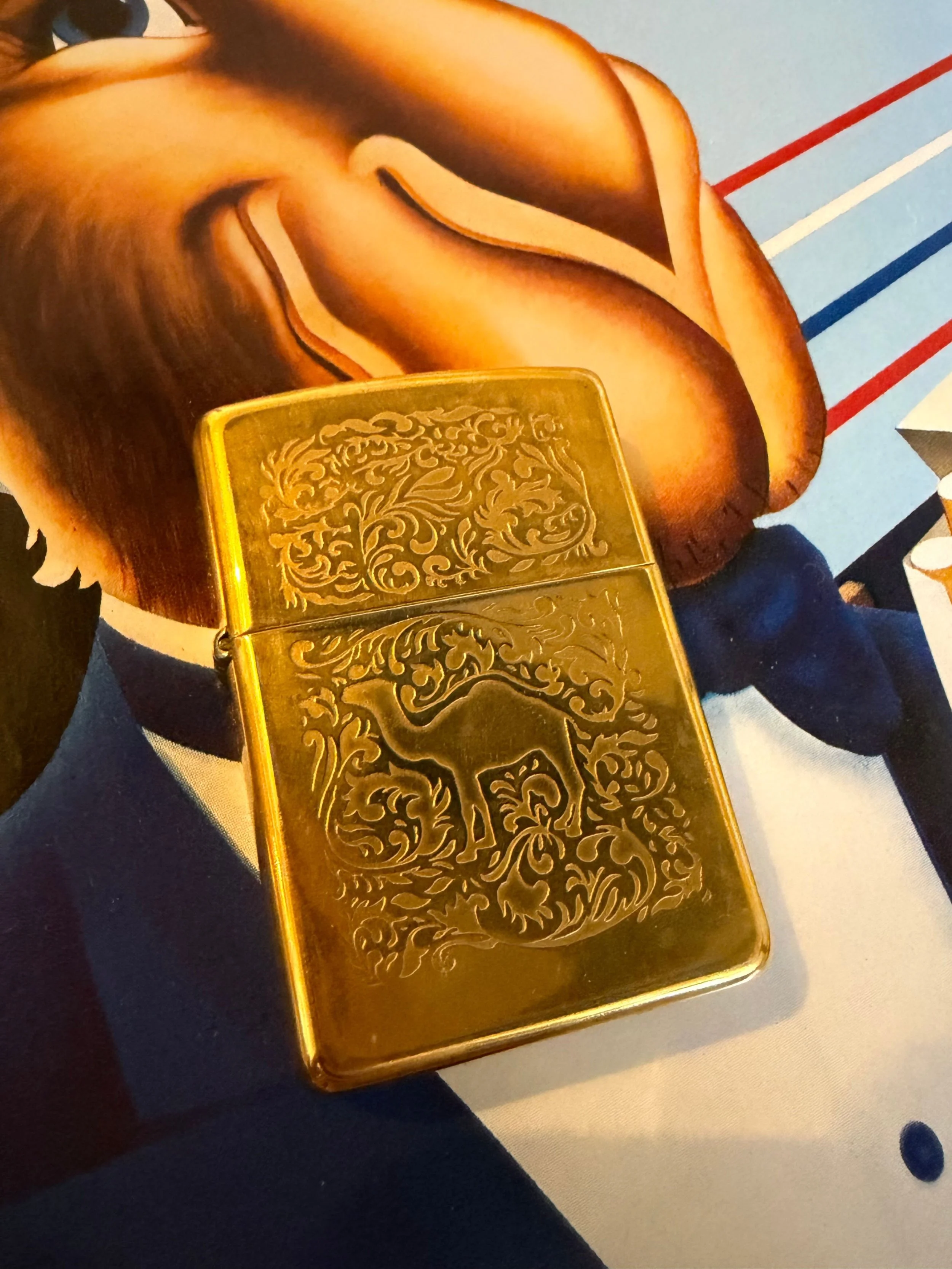 Vintage Zippo 1996 Western Camel 22k Gold Plated Lighter