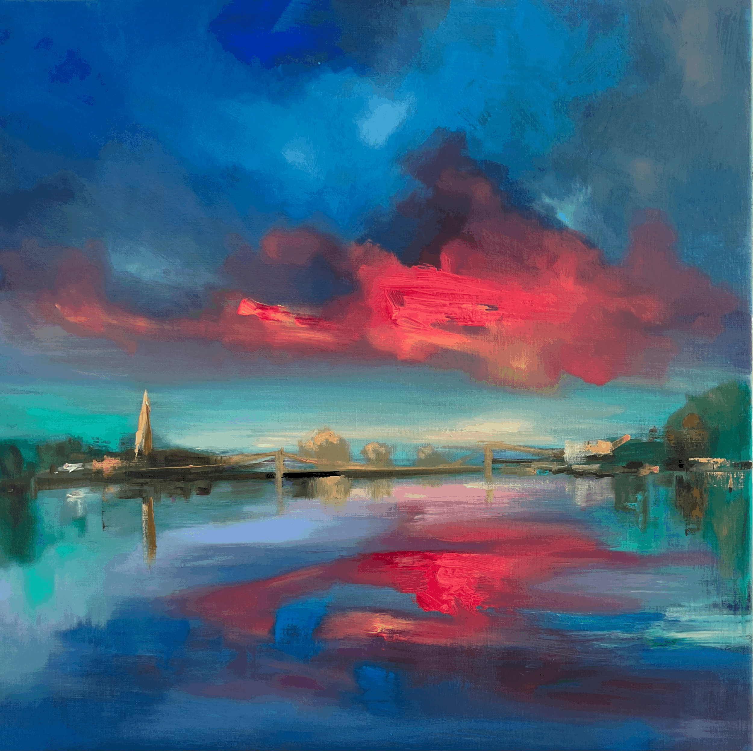 Marlow Bridge at Sunset.