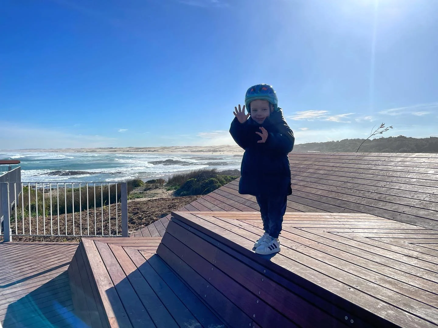 Testing out the new viewing deck to watch the whales go by 🐳 #psiloveyou #portstephens #accommodation #petfriendly #nswmidnorthcoast #beachhouse #sanddunes #sunsets #birubibeach #familyholiday #annabay #beachdays #airbnb #airbnbpetfriendly #traveloz