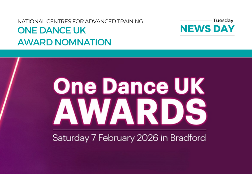 text image which says One Dance UK Awards Saturday 7 February 2026 in Bradford