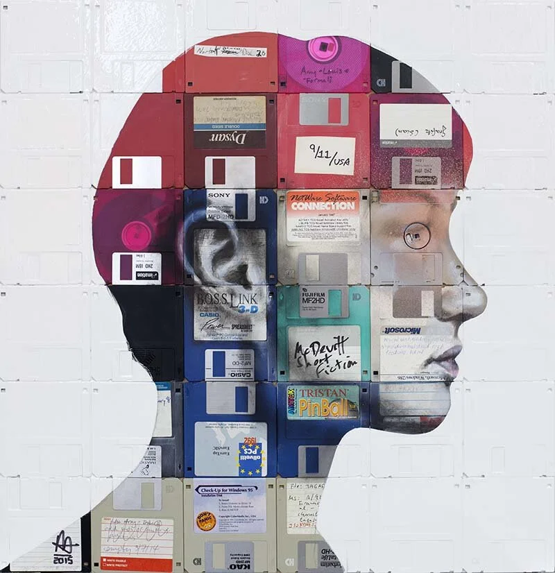 'Fiction' computer disk montage art