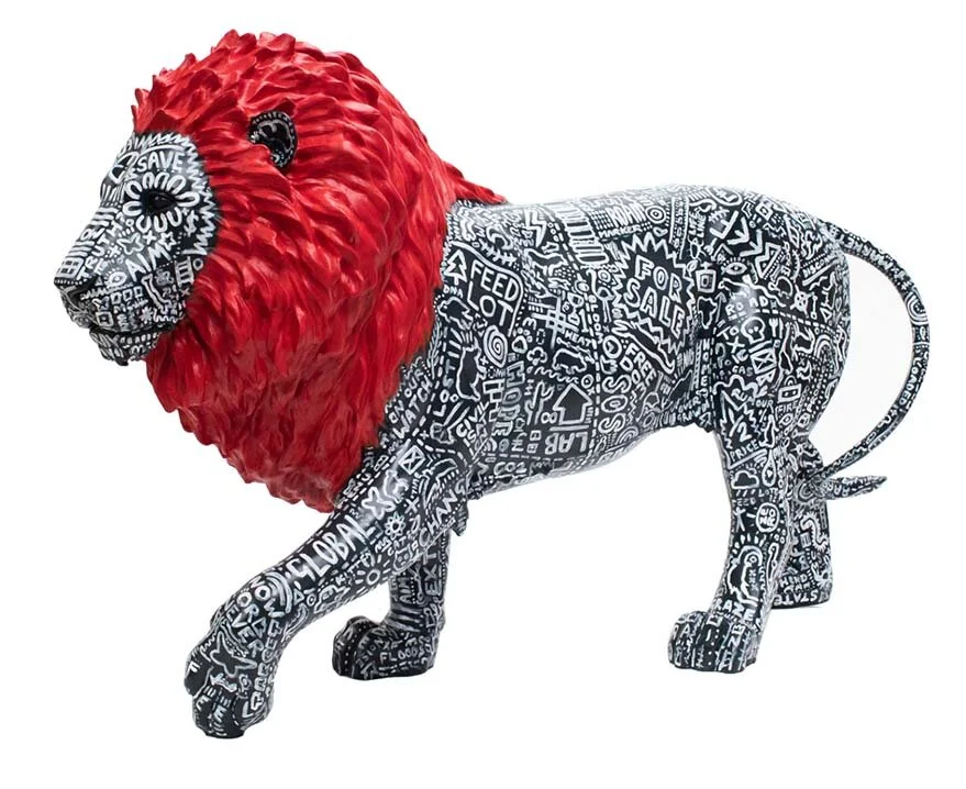 'Wild Roots' lion sculpture for Tusk charity