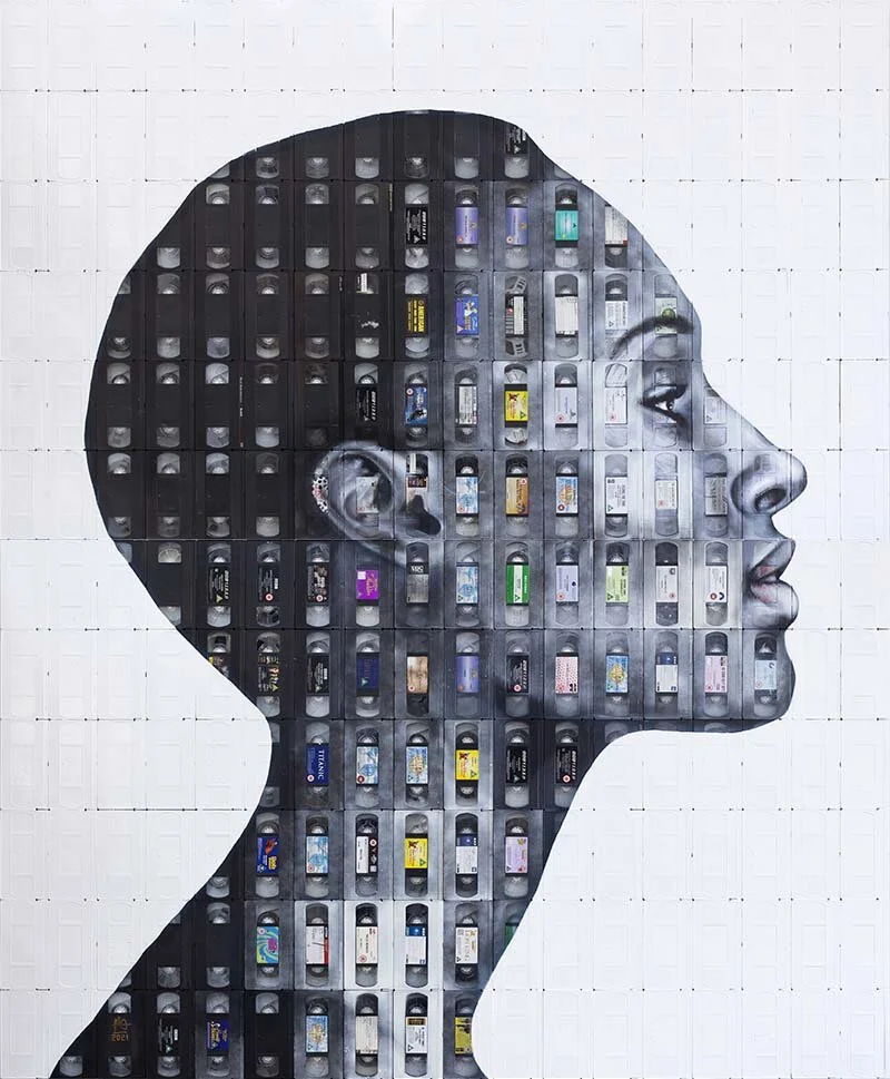 'U' VHS cassette tape portrait