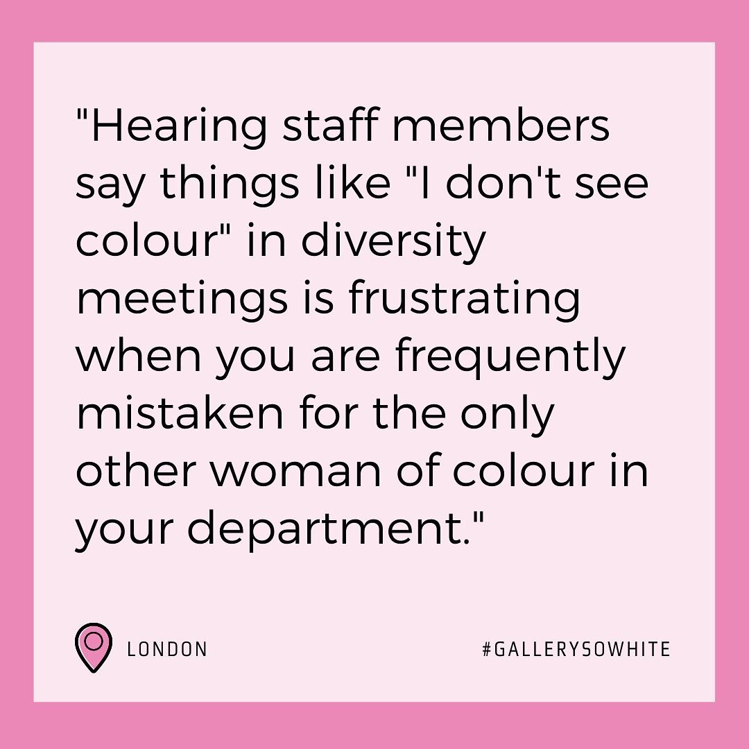 Hearing staff members say things like &quot;I don't see colour&quot; in diversity meetings is frustrating when you are frequently mistaken for the only other woman of colour in your department. 

Frequently stopped by security asking to see your phot