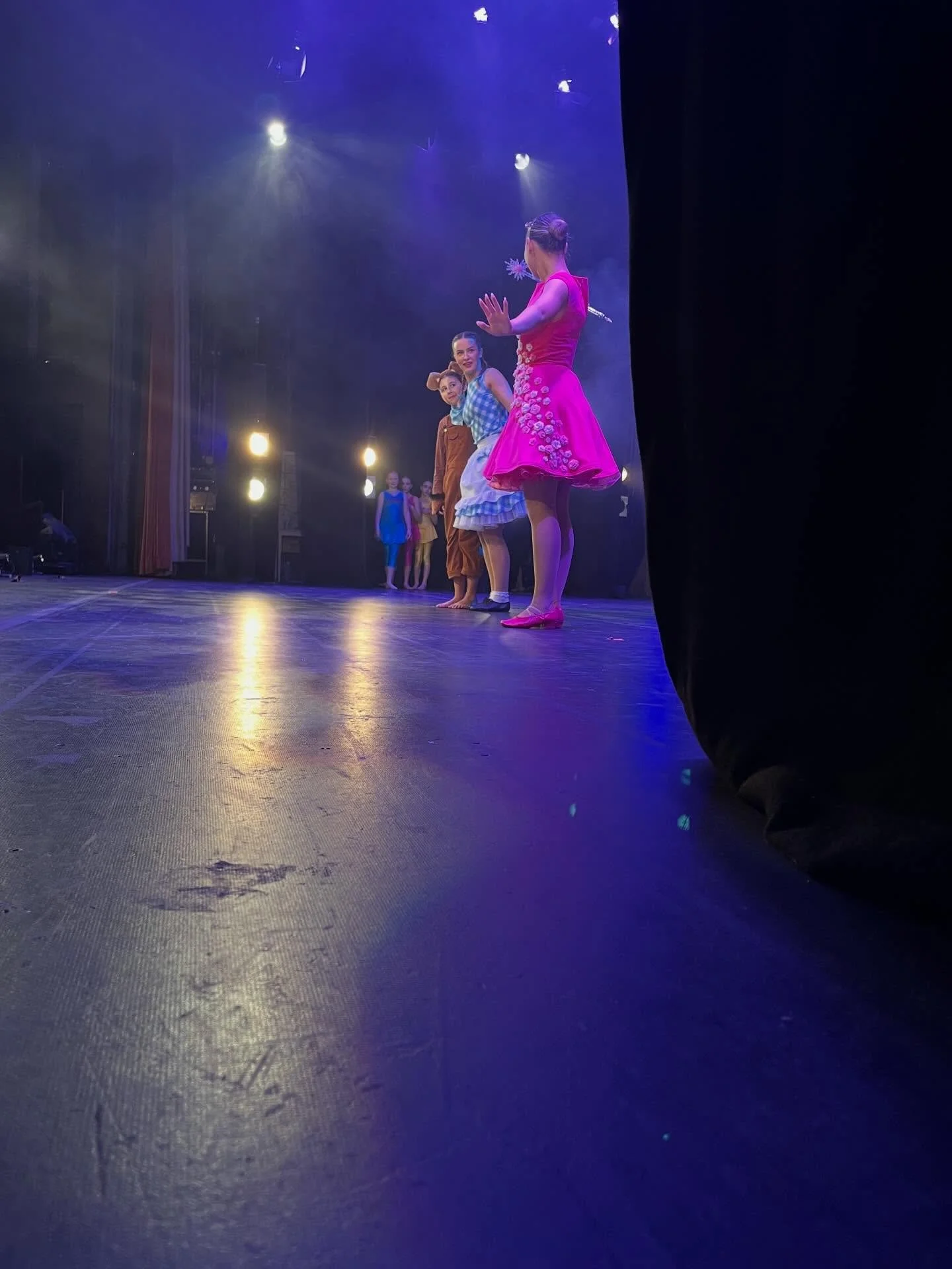 Main show dress rehearsal under way! 

#dancefirst #munchkins #dorothy #glinda #toto